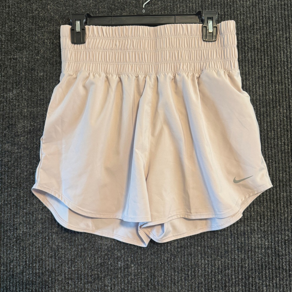 Nike Dri-FIT Training Shorts Womens Size M Light Pink Smocked Waist NWT